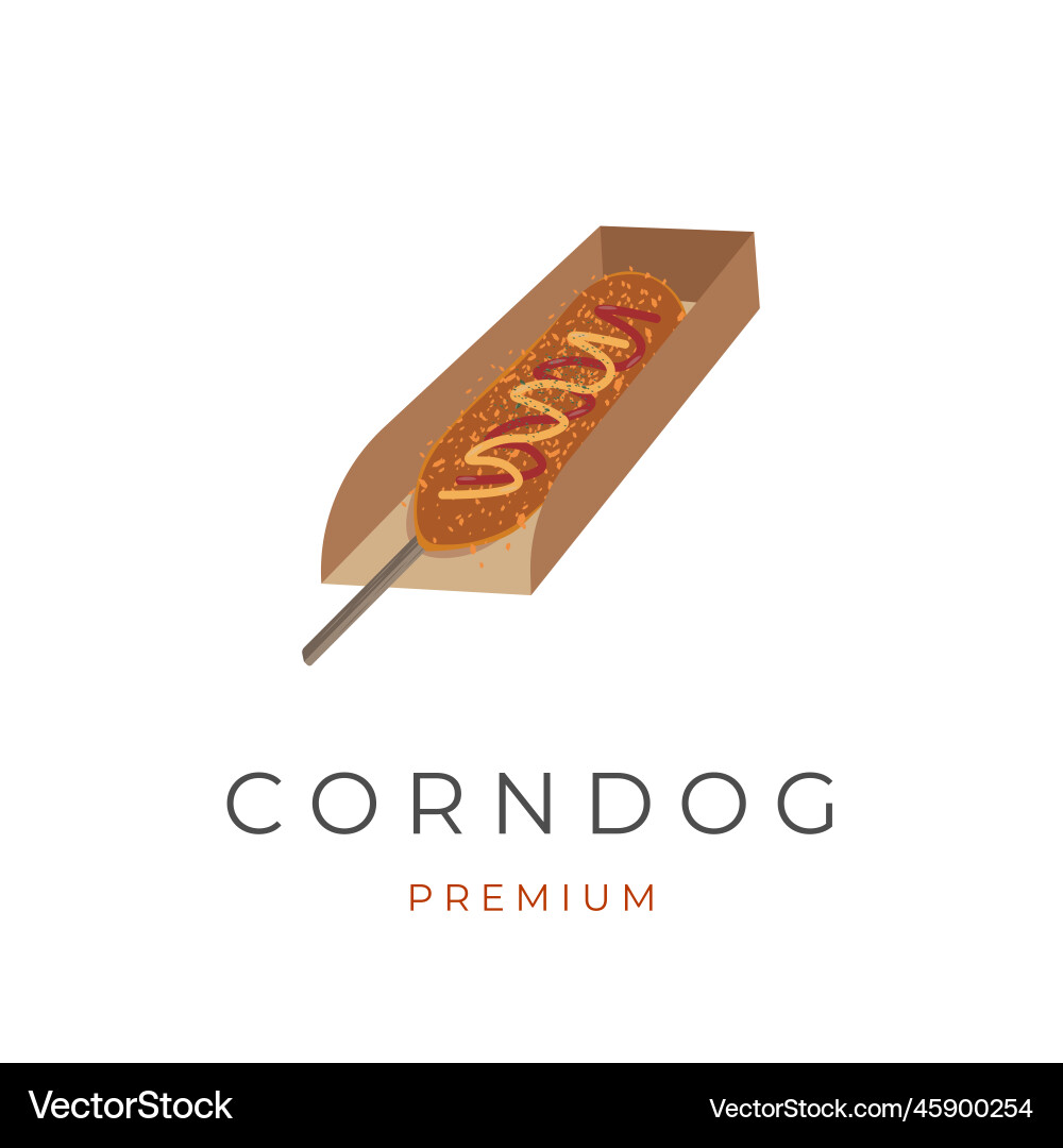 Korean street food corndog logo Korean street food corndog logo vector image