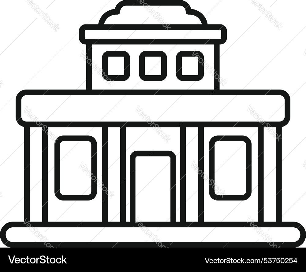 Line style icon representing a public building Line style icon representing a public building vector image