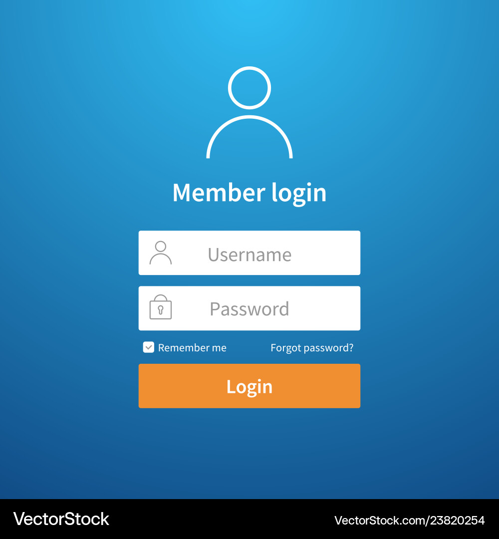 Login Form Website UI Account Page vector image