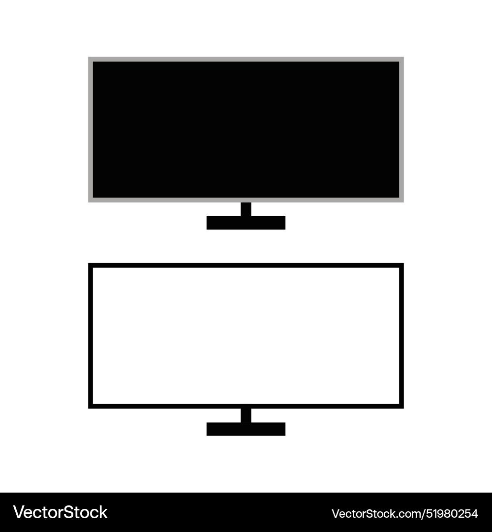 Monitor icon in flat style with background Vector Image