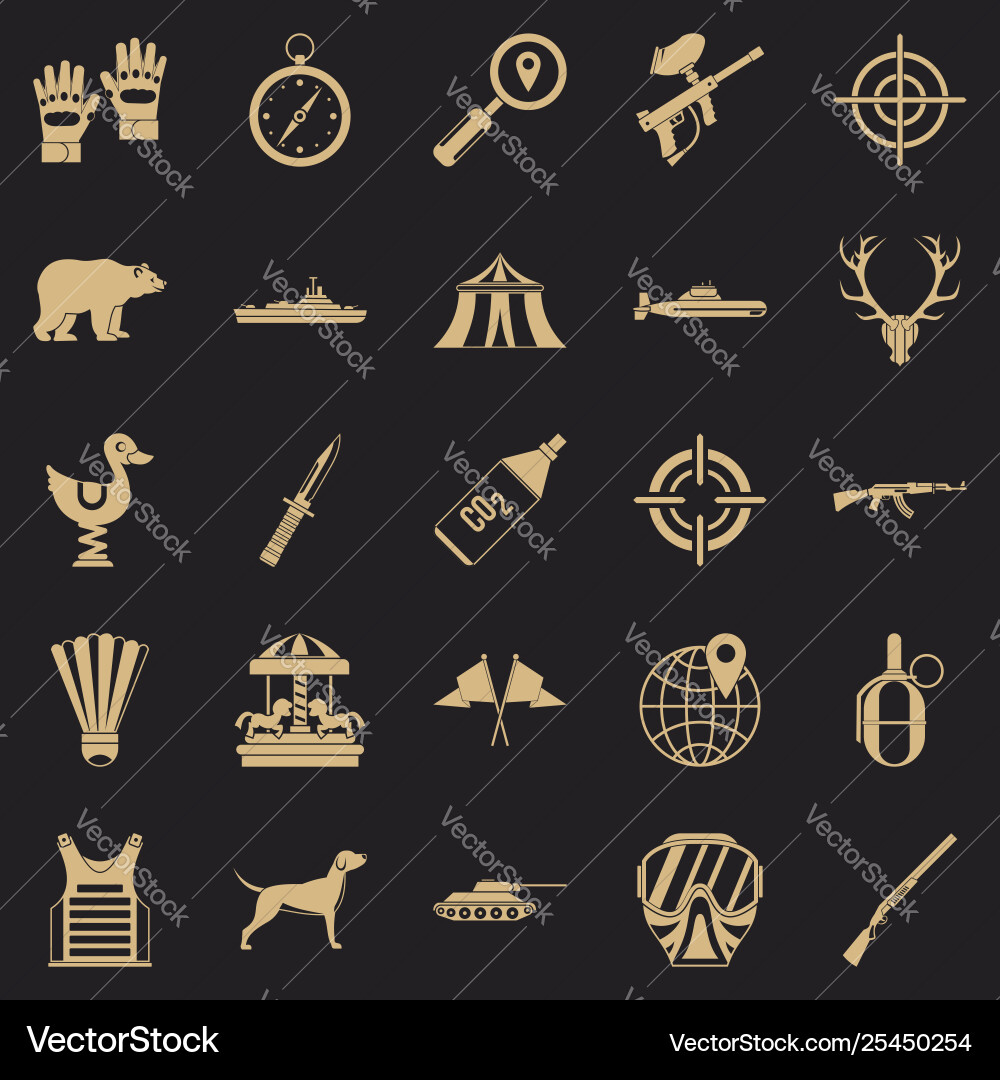 Purpose icons set simple style Purpose icons set simple style vector image