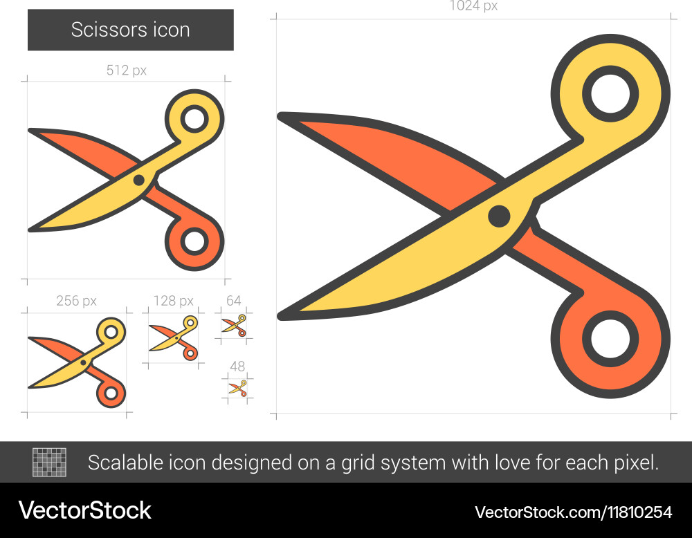 Scissors line icon vector image