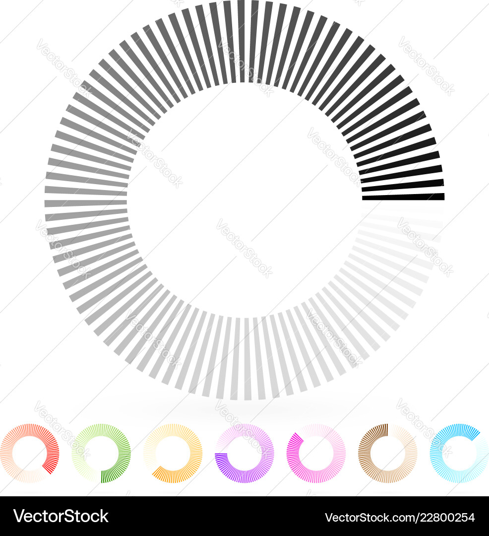 Segmented preloader buffer shape or progress Vector Image