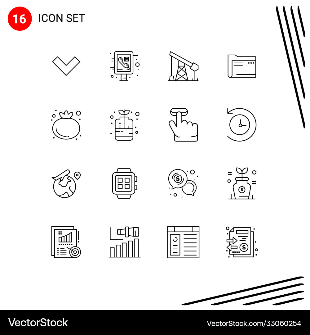 Set 16 outlines on grid for storage empty Vector Image
