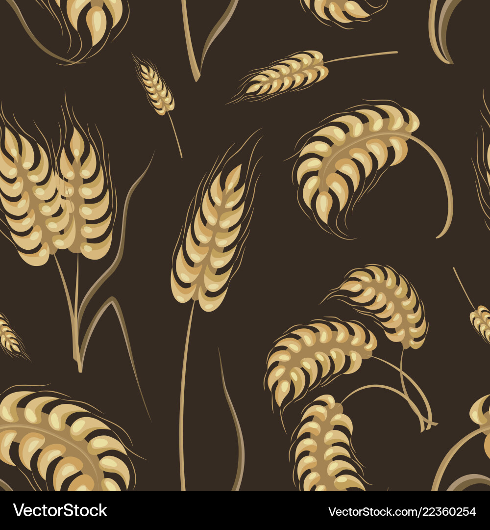 Set of simple wheats ears icons pattern Set of simple wheats ears icons pattern vector image