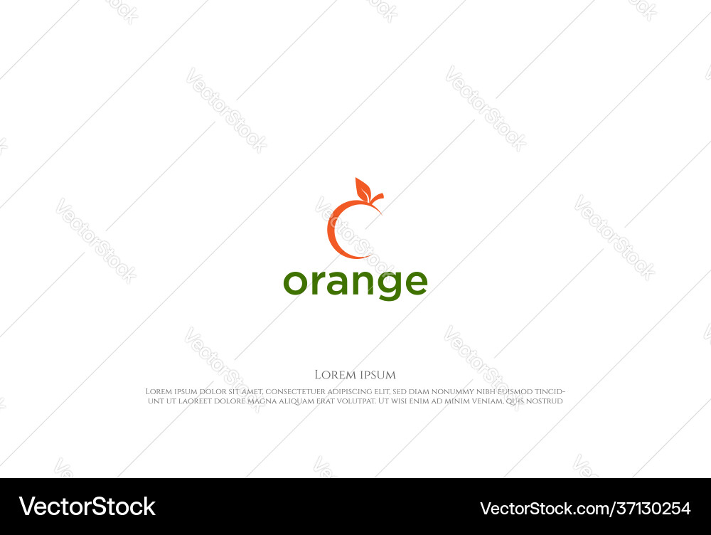 Simple minimalist fresh orange fruit logo design Simple minimalist fresh orange fruit logo design vector image