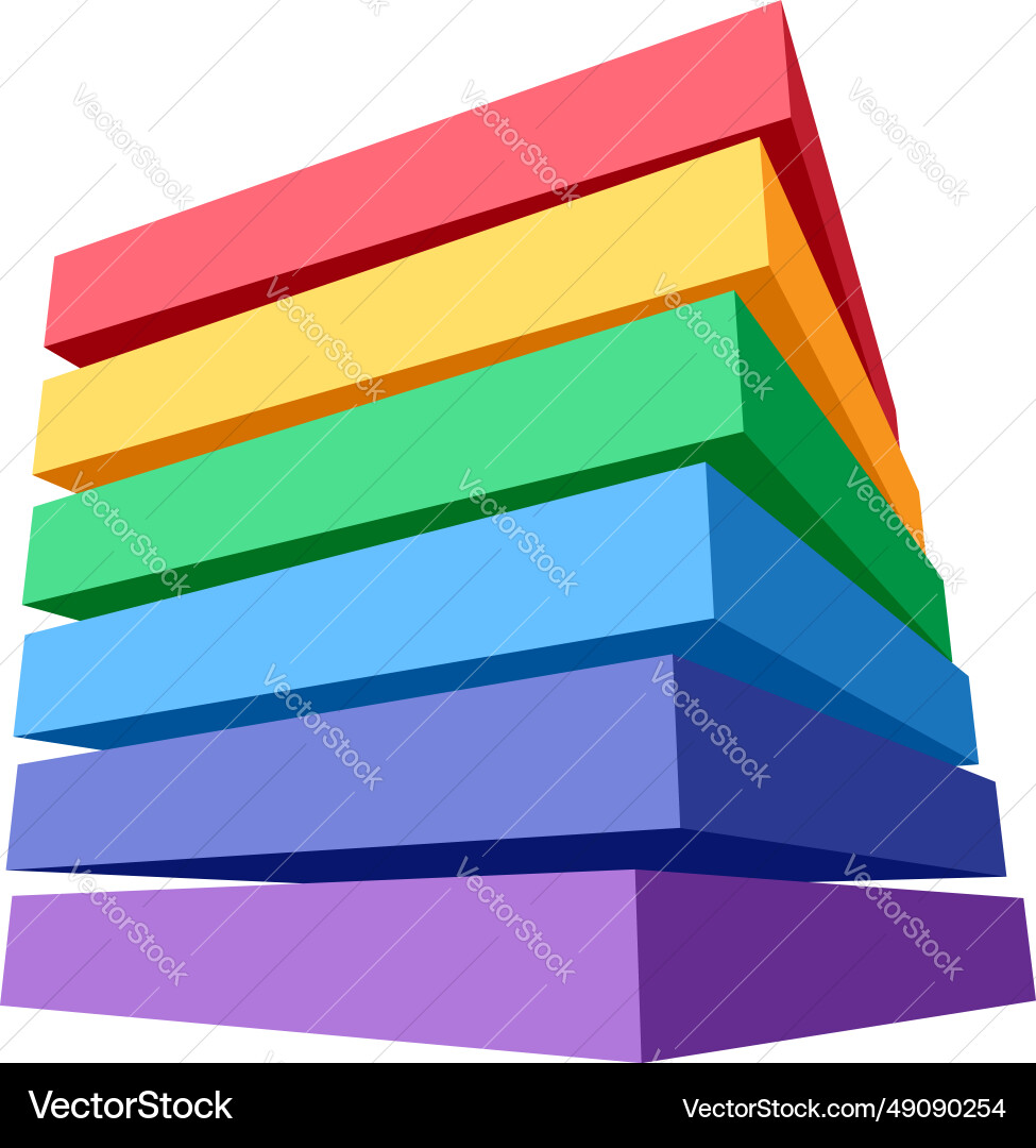 Stack of colored blocks that makes a cube Stack of colored blocks that makes a cube vector image