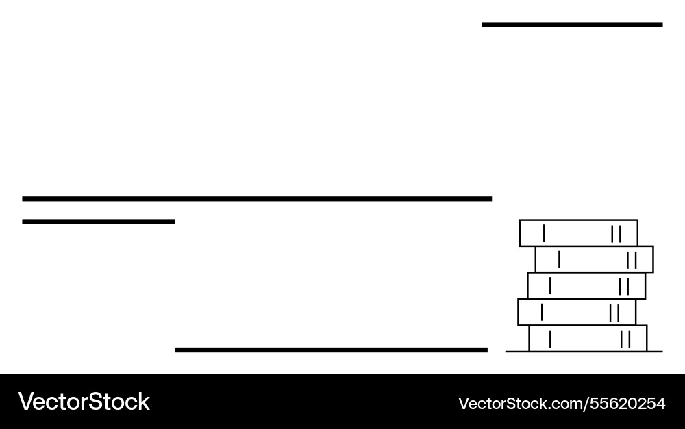Stack of neatly aligned books with horizontal Stack of neatly aligned books with horizontal Vector Image
