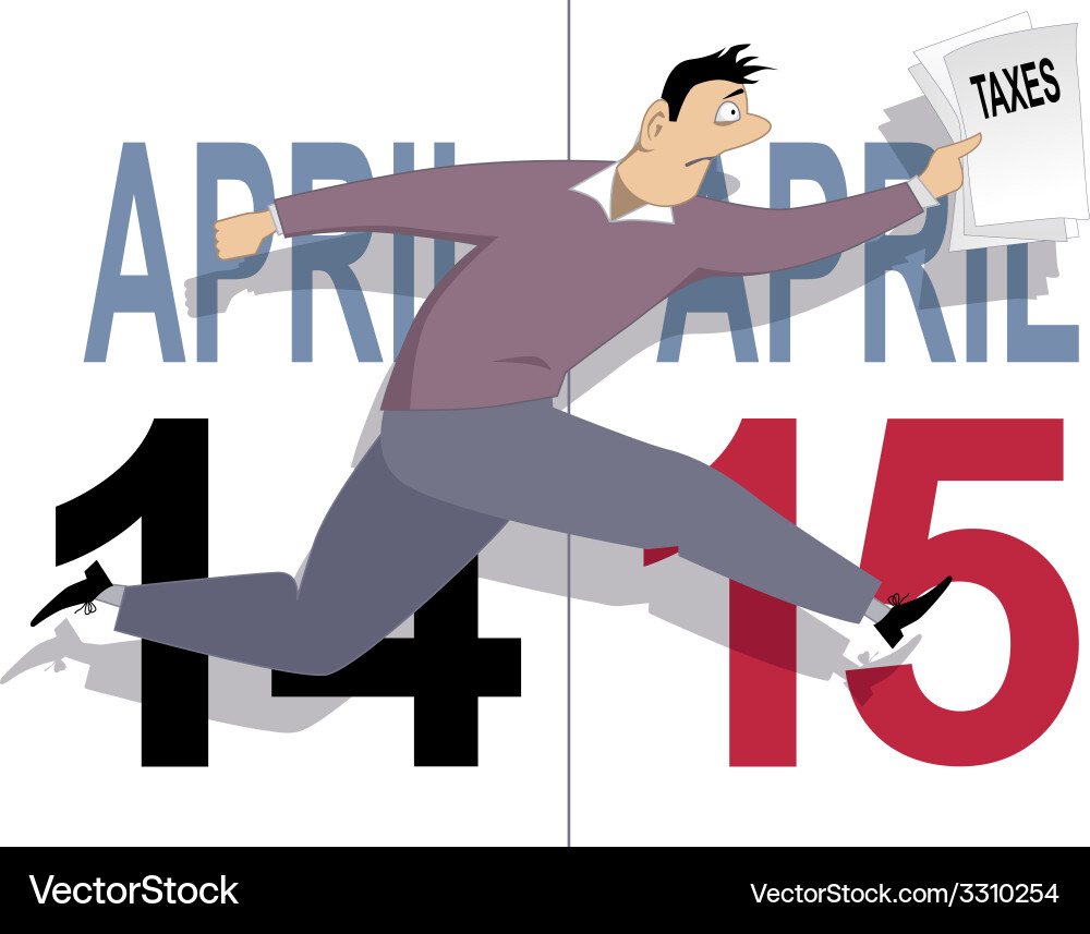 Tax Day Rush - April Deadline – Royalty-Free Vector | VectorStock