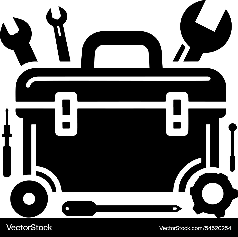 Toolbox with tools Vector Image