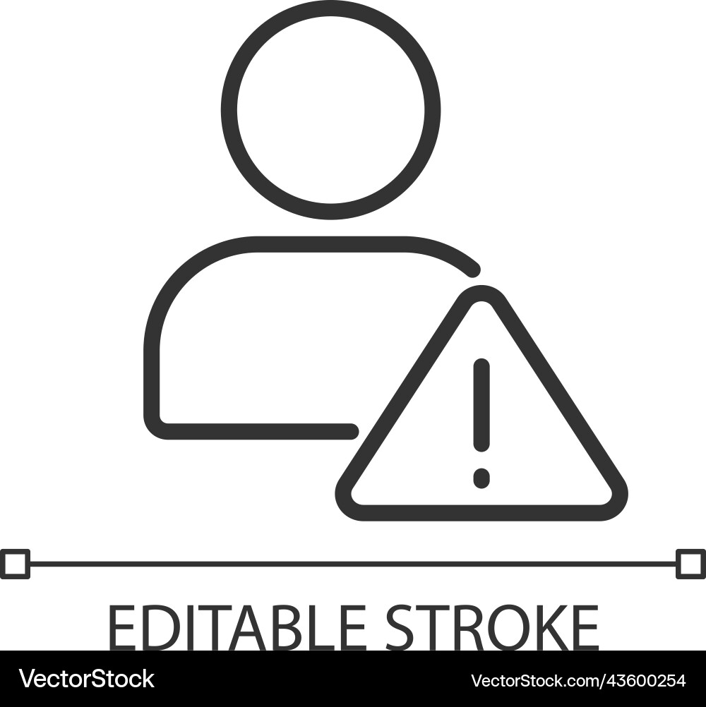Unknown user warning pixel perfect linear icon vector image