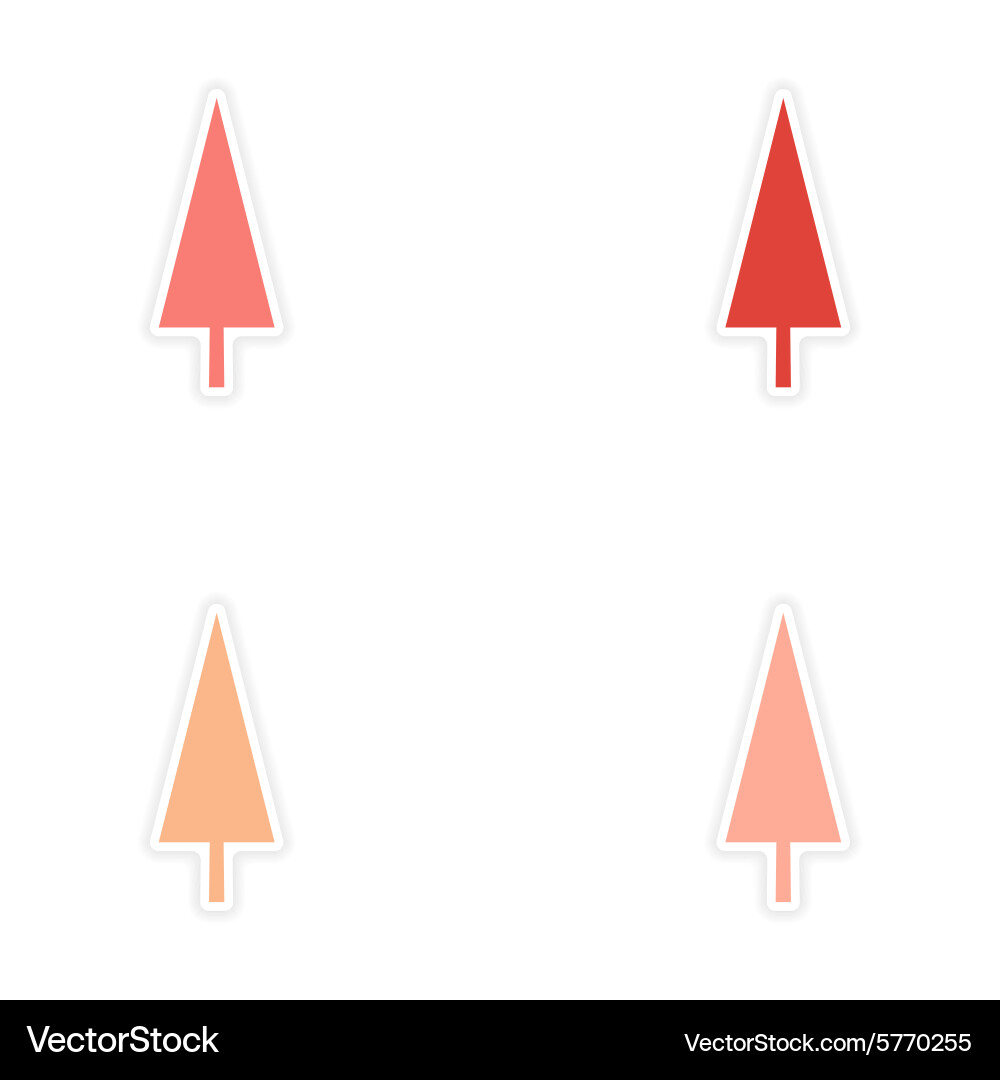 Assembly realistic sticker design on paper tree vector image