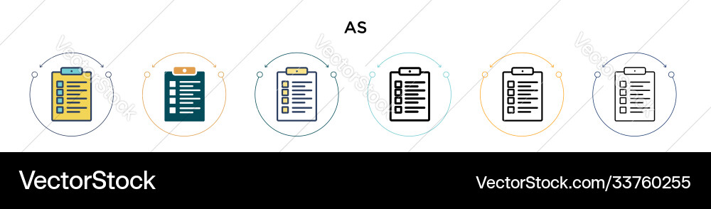 Assignment icon in filled thin line outline vector image