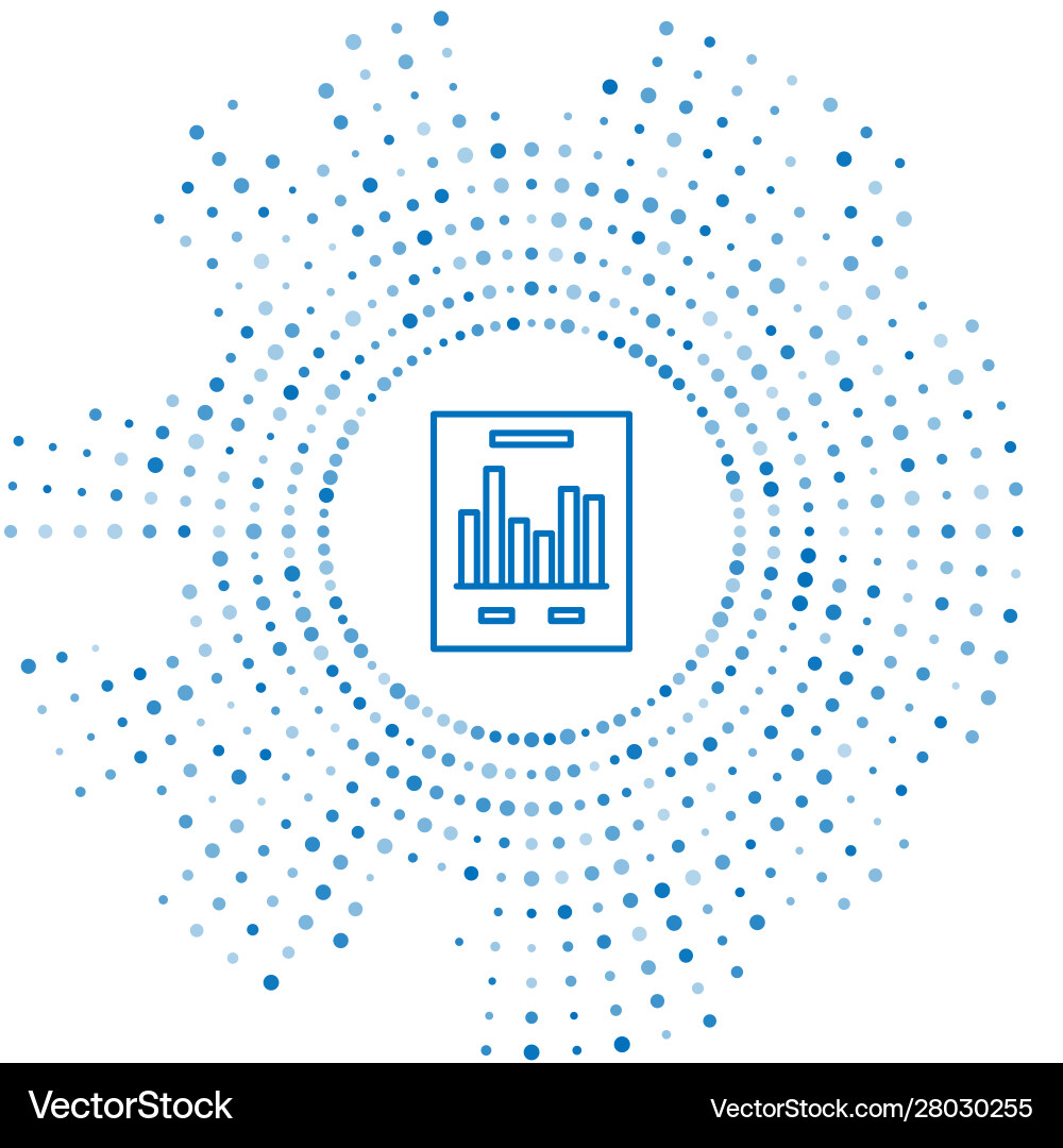 Blue line document with graph chart icon isolated Blue line document with graph chart icon isolated vector image