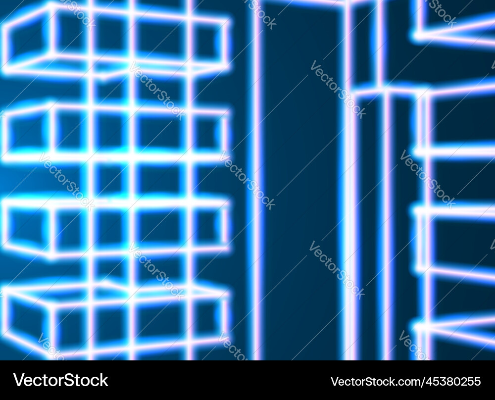Bright neon lines abstract background with retro Vector Image