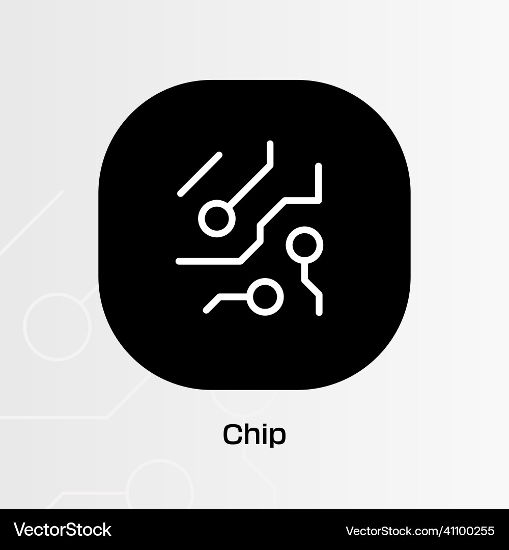 Chip icon on rounded background app vector image