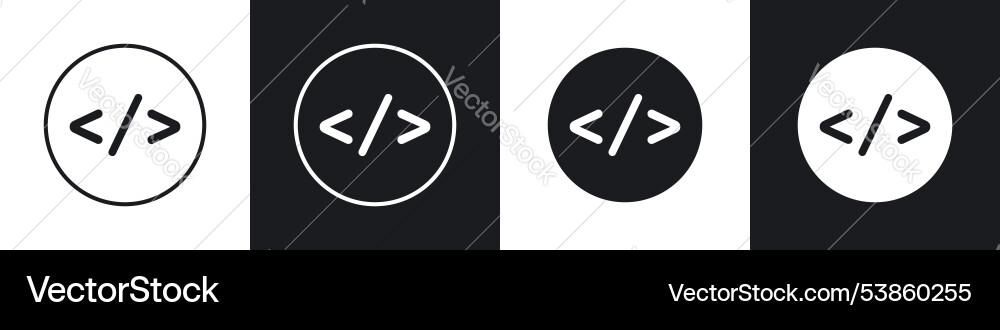 Code icon set Code icon set vector image