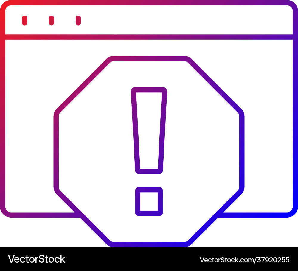 Computer error gradient linear icon Computer error gradient linear icon vector image