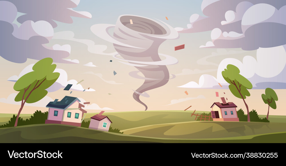 Devastating Tornado Disaster Royalty Free Vector Image