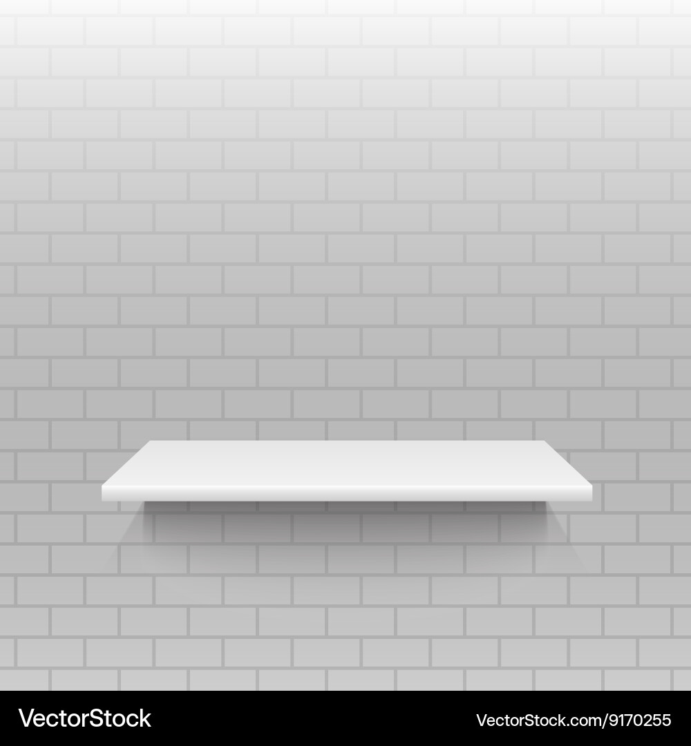 Empty shelf on a wall from blocks eps 10 Vector Image