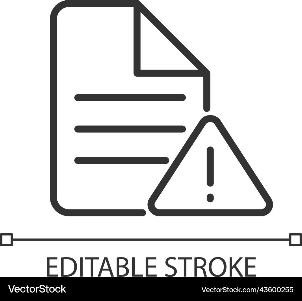 File error pixel perfect linear icon File error pixel perfect linear icon vector image