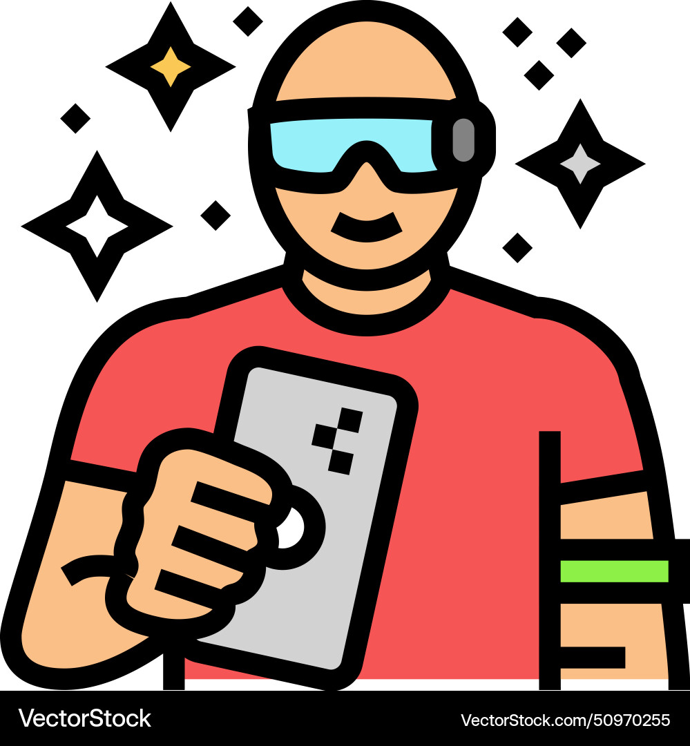 Gadget geek tech enthusiast color icon vector image