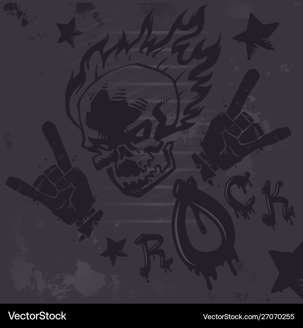 Grunge hard rock graffiti poster Vector Image