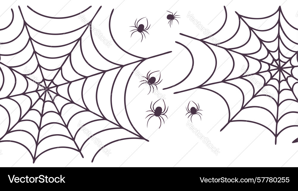 Intricate spider web with multiple spiders art vector image
