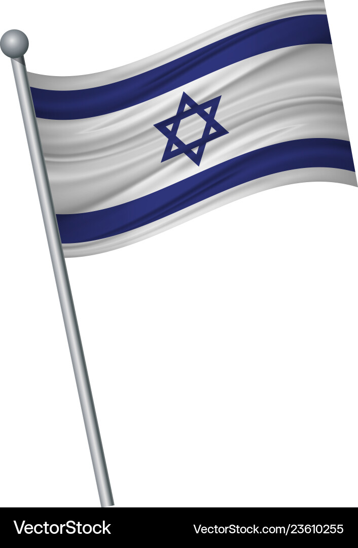 Israel Flagge auf Flagpole Vektorbild