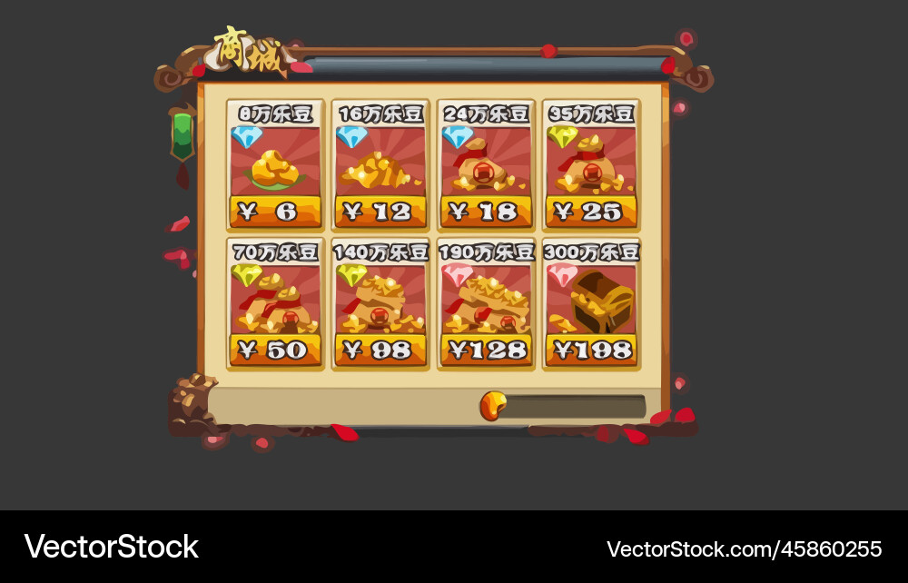 Komplettes Set von Level-Taste Spiel ui Pop-up-Symbol Vektorbild
