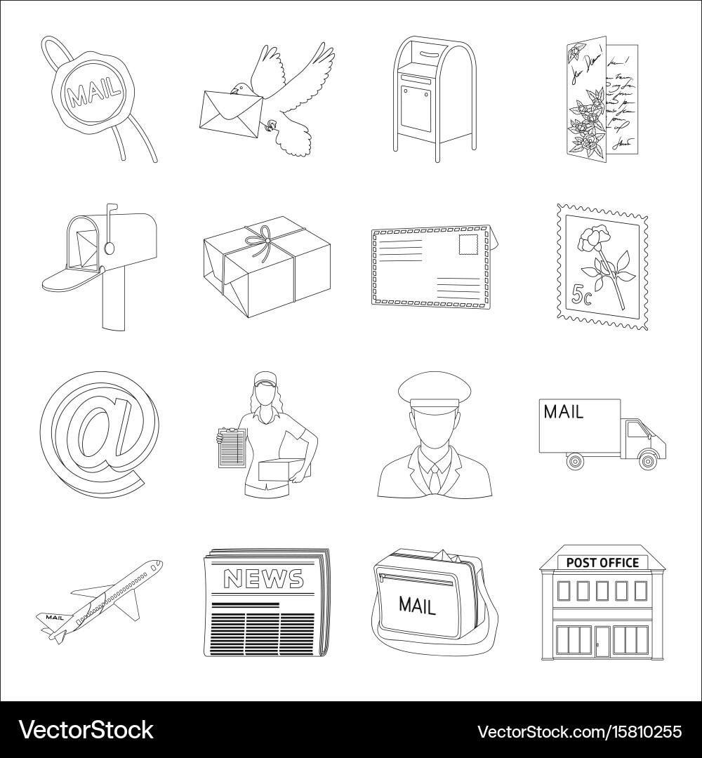 Library and bookstore set icons in line style big Vector Image
