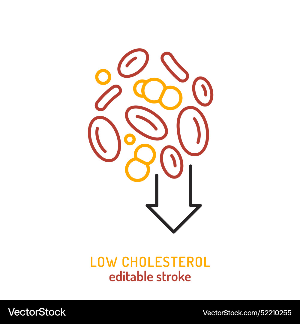 Low cholesterol icon medical sign in outline Low cholesterol icon medical sign in outline vector image