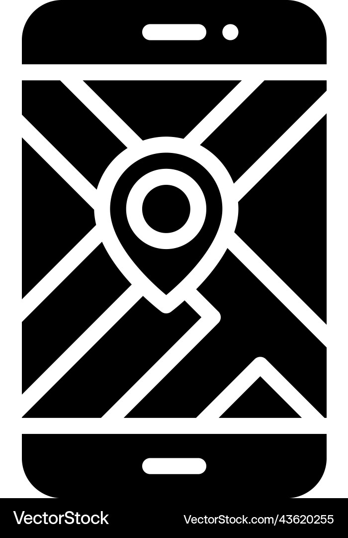 Map on smartphone icon location and navigation vector image