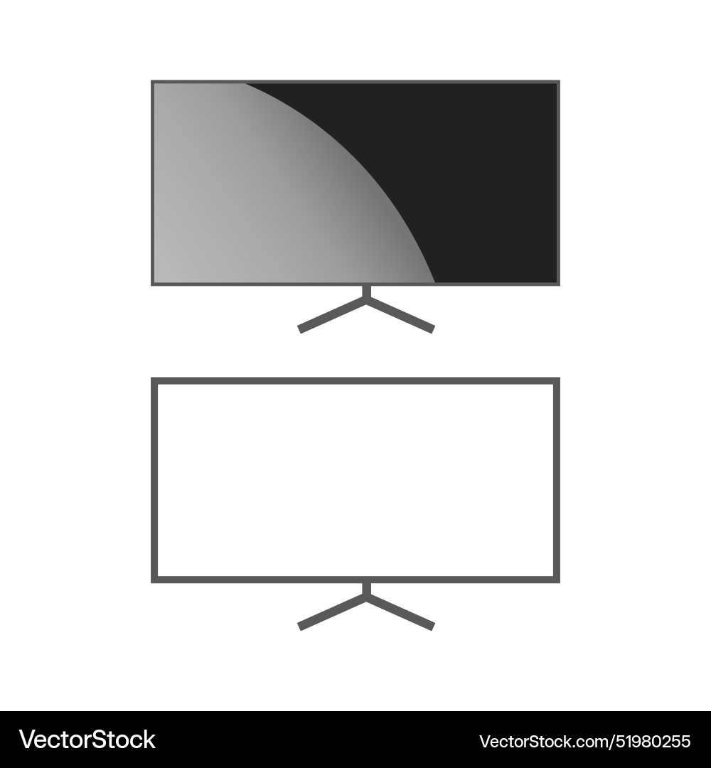 Monitor icon in flat style with background Vector Image