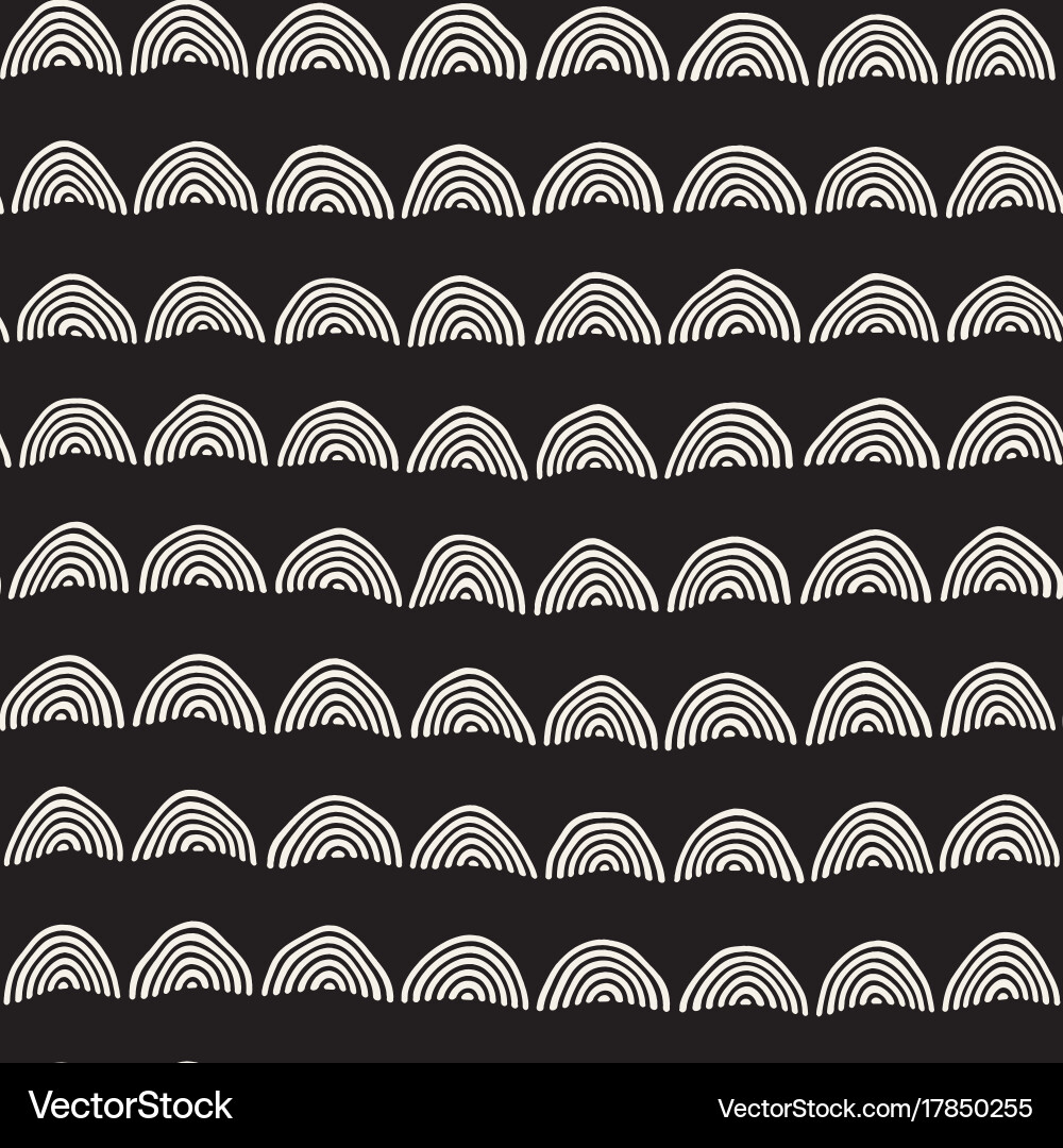 Monochrome minimalistic seamless pattern with arcs vector image