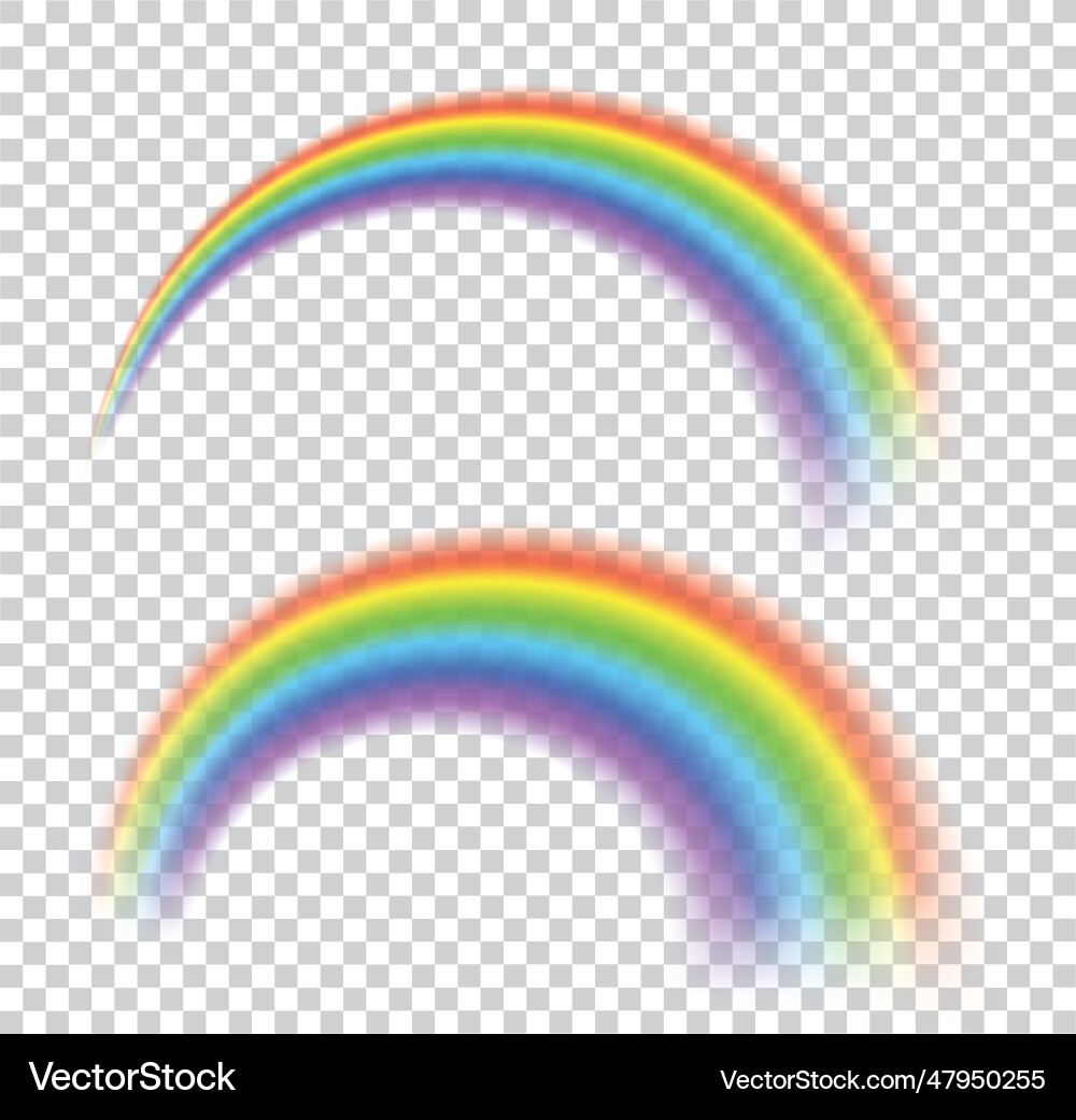 Rainbows in different shape realistic set perfect Vector Image