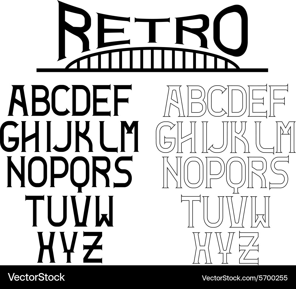 Retro alphabet for labels Vector Image