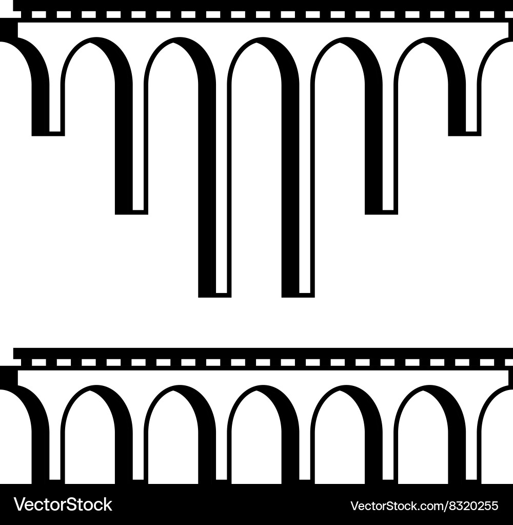 Roman Aqueduct Bridge Symbol Vektorbild