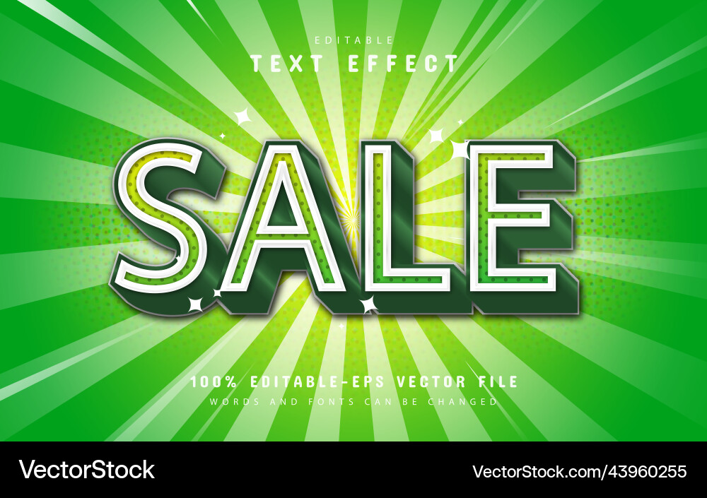 Sale text effect with green gradient Sale text effect with green gradient vector image