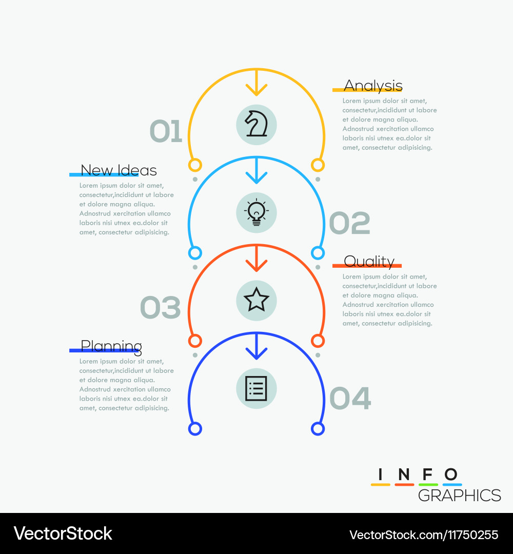 Thin line minimal arrow business cycle template vector image