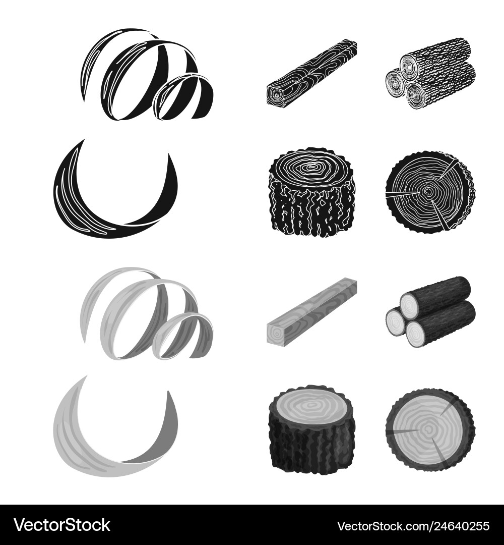 Tree and raw symbol set Tree and raw symbol set vector image