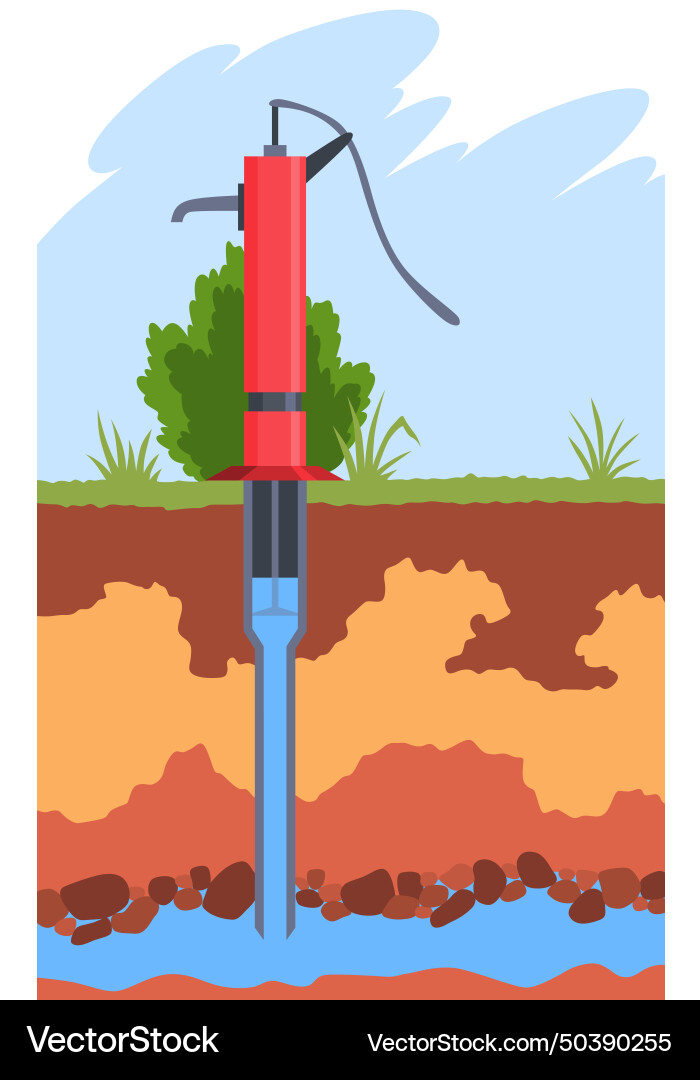 Water supply wells system structure of soil Water supply wells system structure of soil vector image