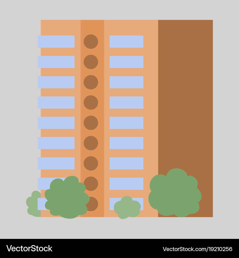 A modern multi-storey building with complex Vector Image