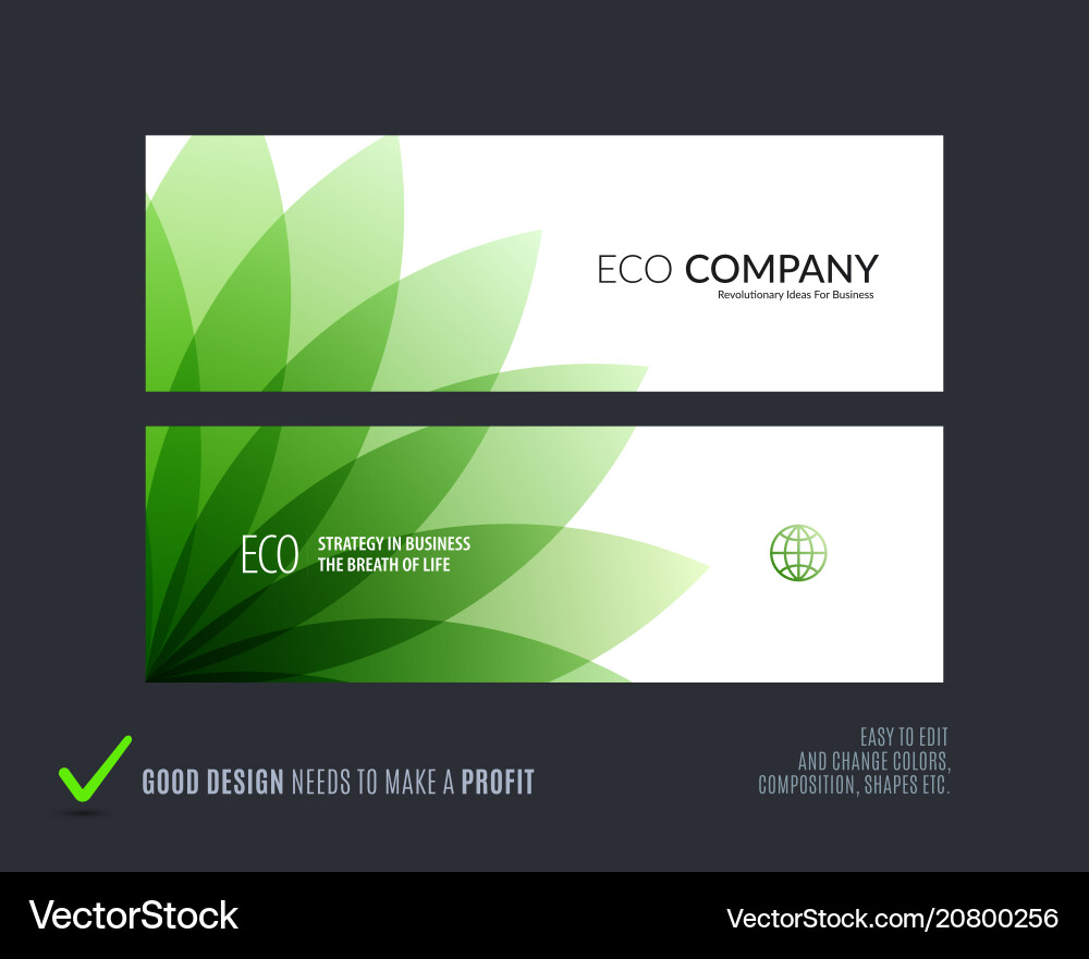 Abstract set of horizontal website banners Vector Image