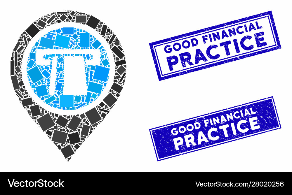 Bank machine pointer mosaic and distress rectangle Bank machine pointer mosaic and distress rectangle vector image