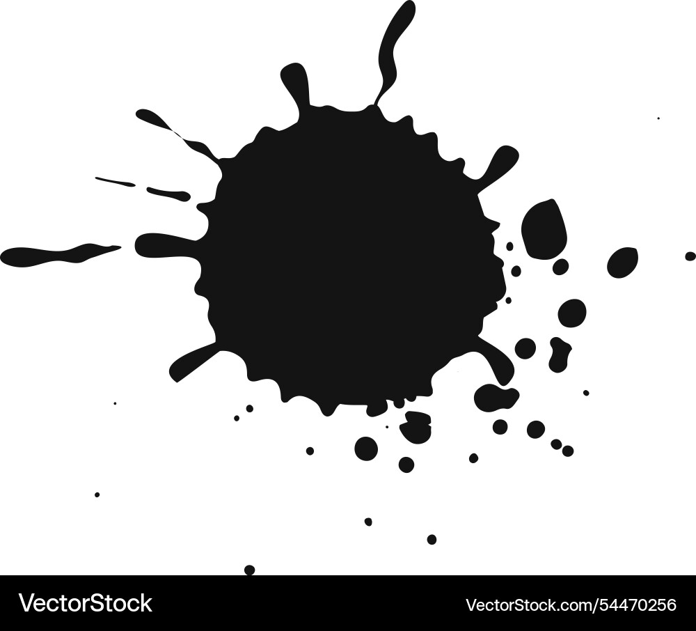 Black ink splashing on white background creating Vector Image