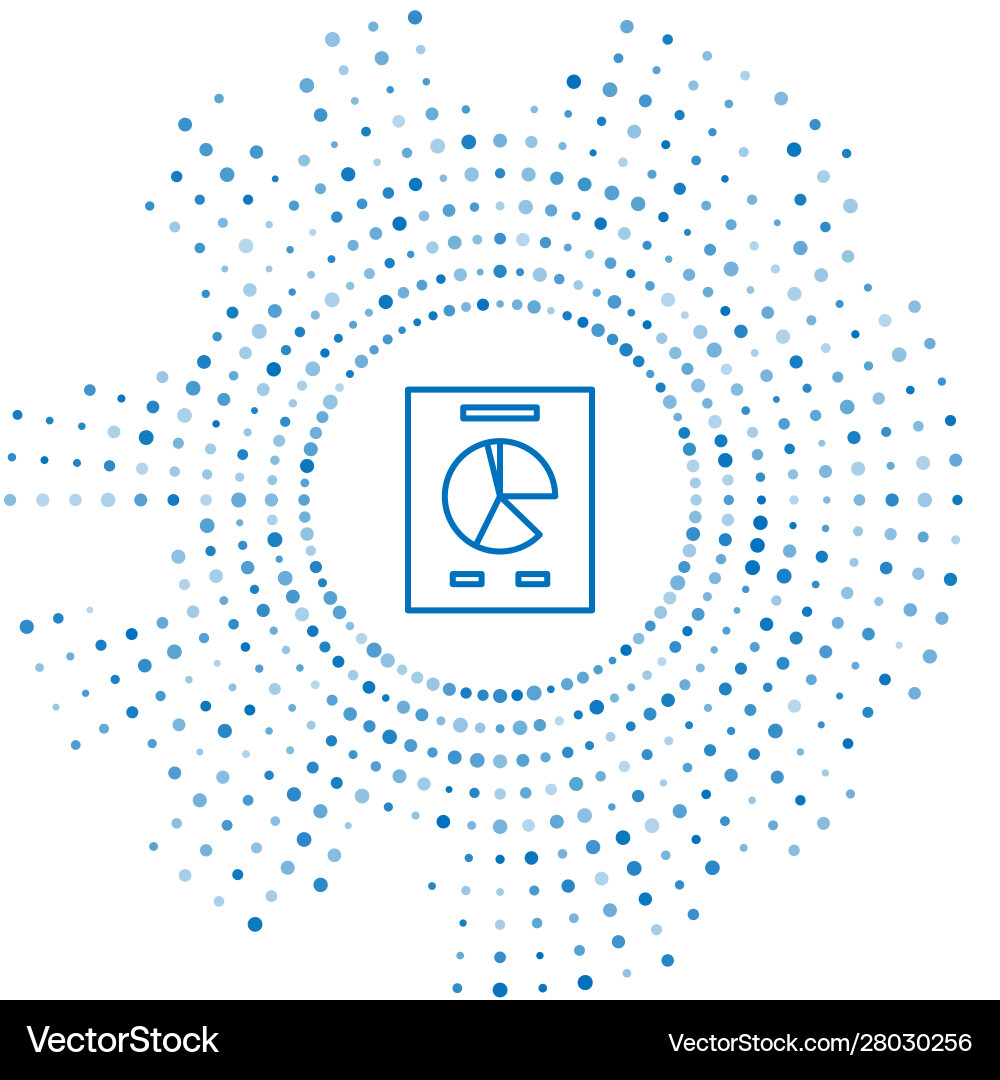 Blue line document with graph chart icon isolated Blue line document with graph chart icon isolated vector image