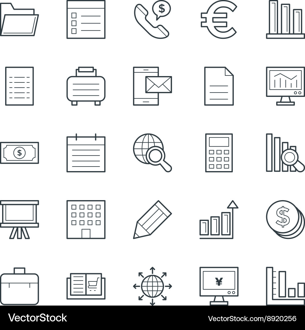 Business cool icons 3 Vector Image