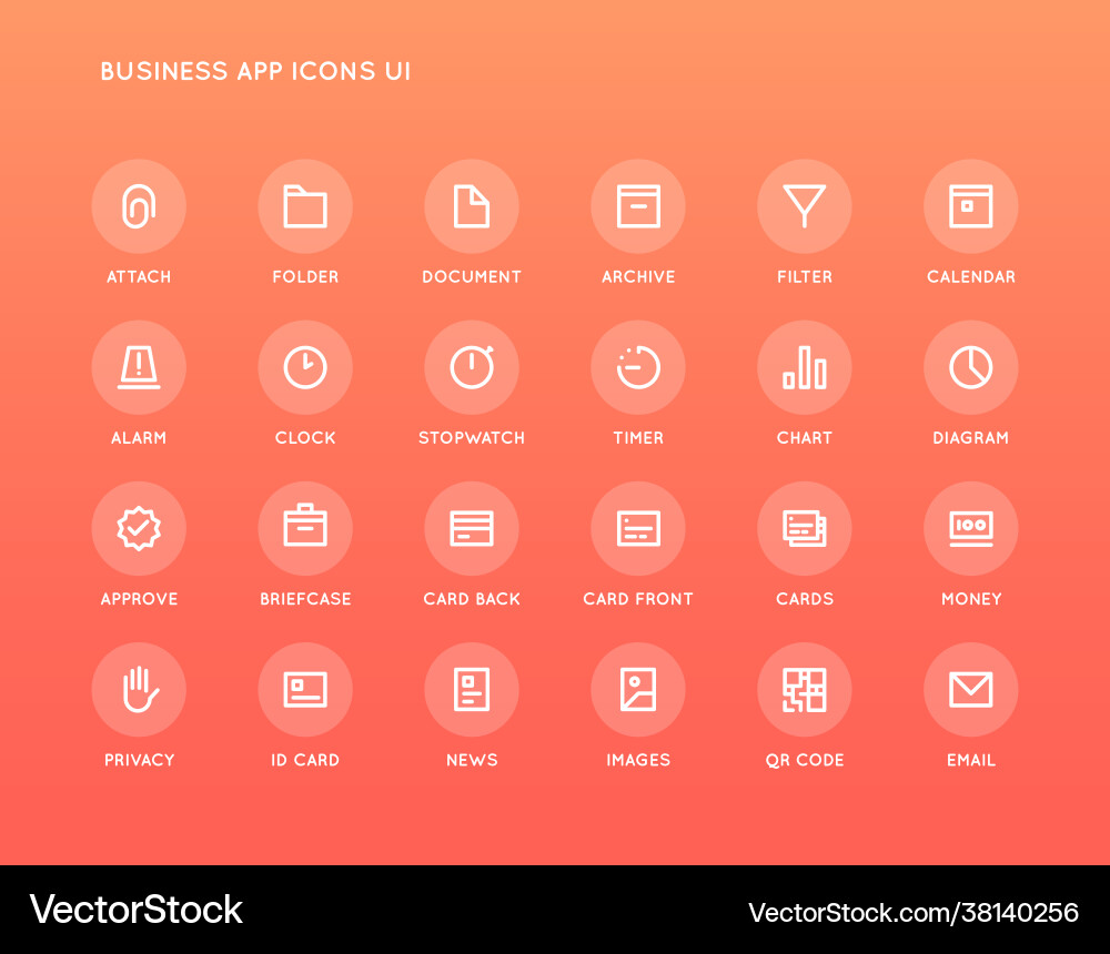Business user interface ui icon set high quality Business user interface ui icon set high quality vector image