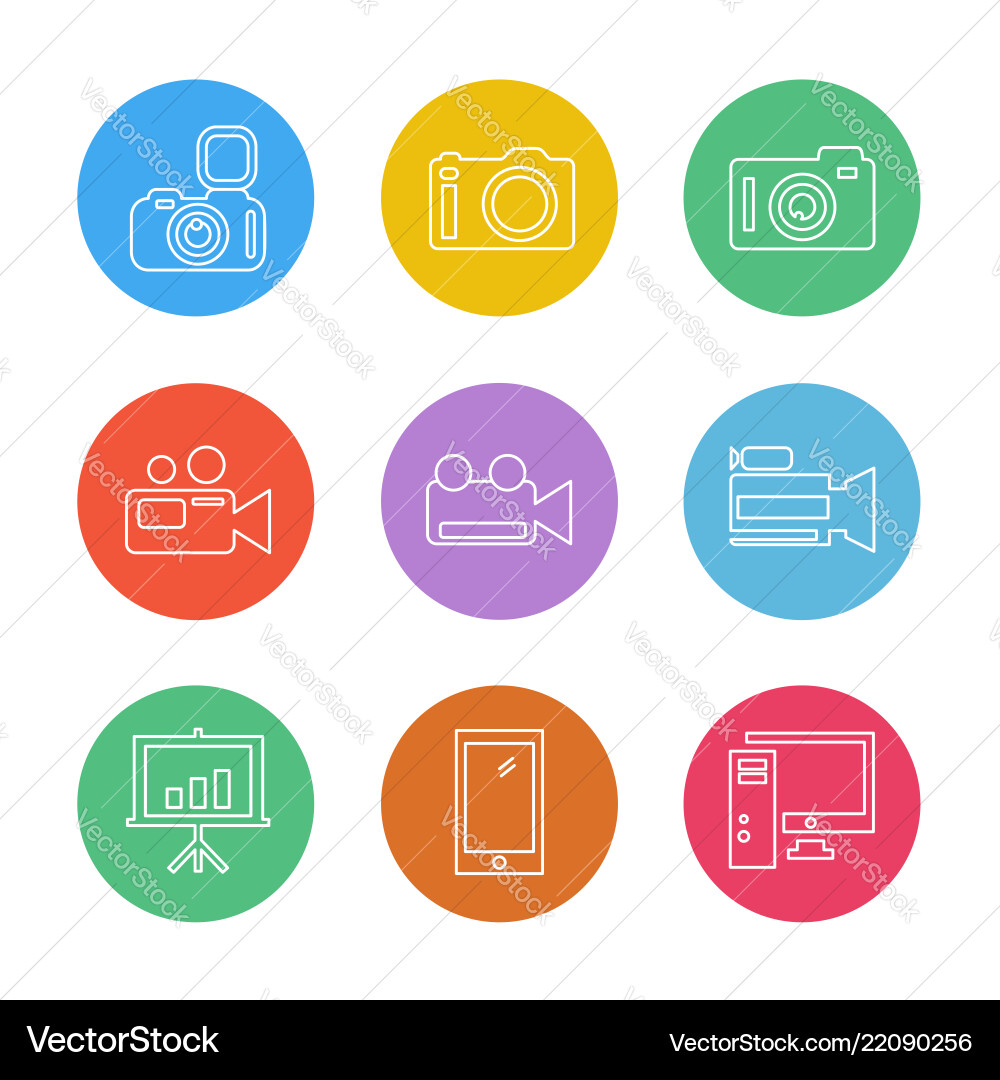 Camera recorder capture click photography vector image
